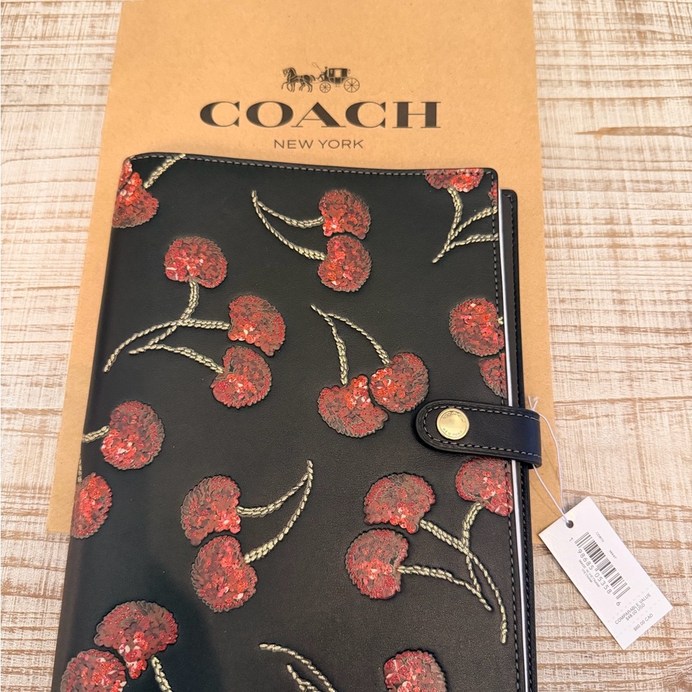 Coach Notebook with Cherry Print - NWT
